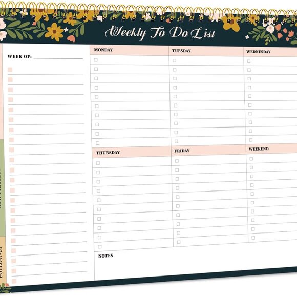 Weekly To Do List Notepad with 52 Undated Sheets（8.5"×11"）- Weekly Desk Planner - Picture 1 of 6